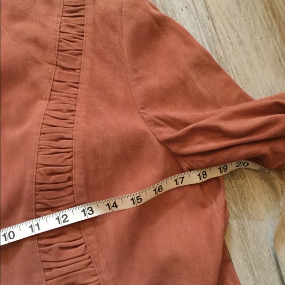 Anne Klein Suede Jacket, Salmon Pink, Medium - Picture 2 of 6